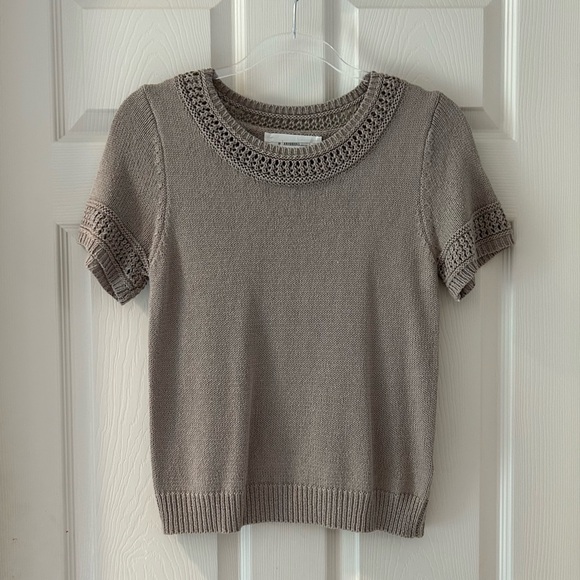 Anthropologie Tops - Anthropologie Latticed Sweater Tee